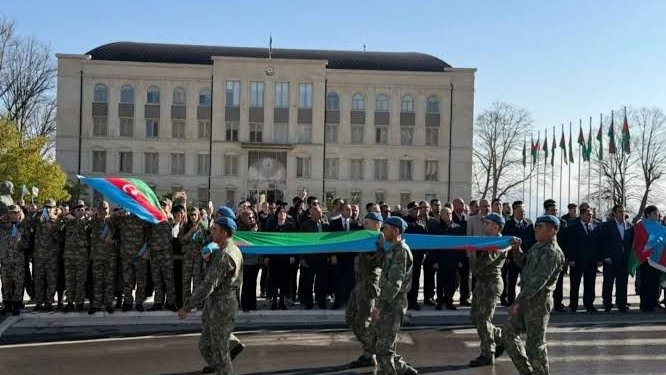 İşğaldan azad olunmuş ərazilərdə Zəfər Gününə həsr olunan yürüş keçirilib-VİDEO