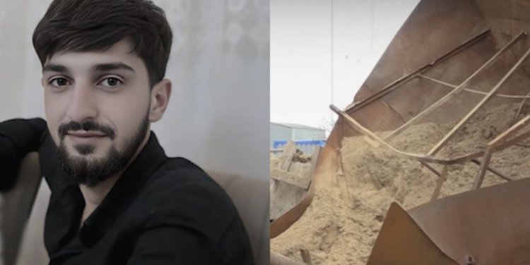 Fəhlə 20 tonluq çənin altında qalıb öldü