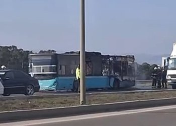 Bakı-Sumqayıt yolunda avtobus yandı