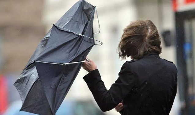 Güclü külək əsir - Faktiki hava