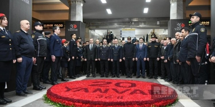 Bakı metrosunda 20 Yanvar şəhidlərinin xatirəsi anılıb