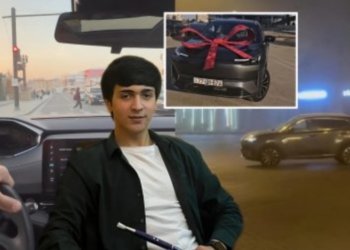 Gəncədə “Borçalı Nadir”in oğlu maşını belə sürüb-Video