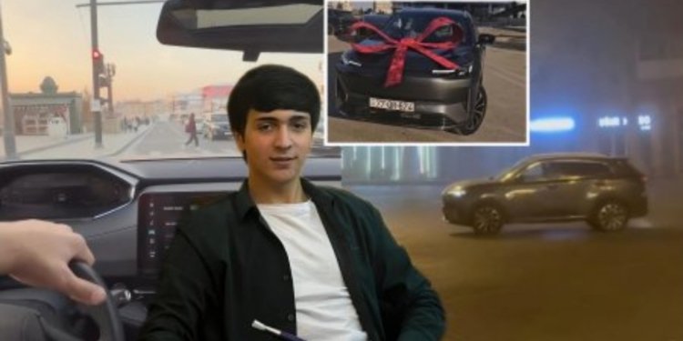 Gəncədə “Borçalı Nadir”in oğlu maşını belə sürüb-Video
