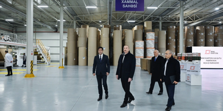 Sumqayıt Sənaye Parkında karton və qutu taralarının istehsalı müəssisəsinin açılışı olub