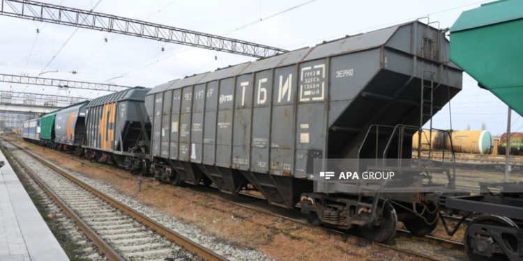 Taxıl yüklü 7 vaqon Ermənistana gedir