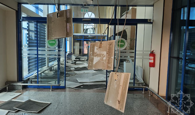 Vurulan Naxçıvan aeroportunun içindən - Video - Fotolar