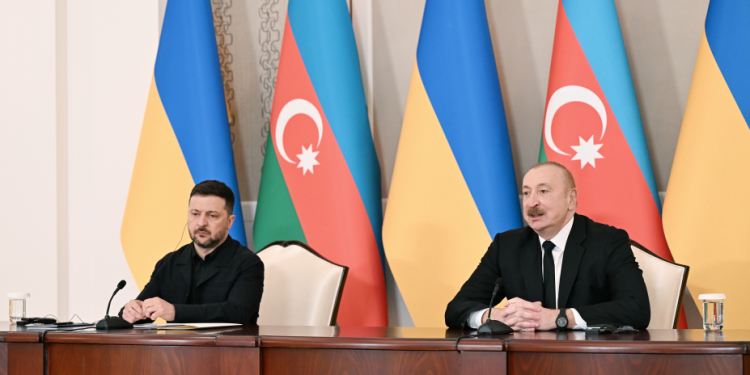 Azərbaycan və Ukrayna prezidentləri mətbuata bəyanatlarla çıxış ediblər