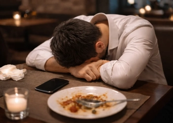 Nişanlısı ilə restorana getdi, yatıb masada qaldı